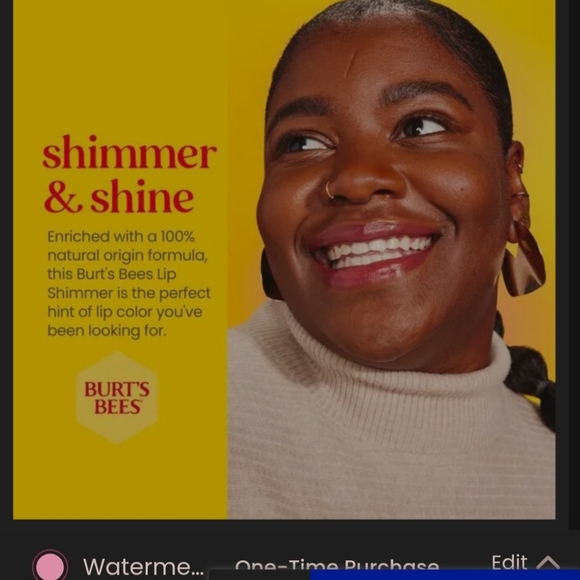 Burt's Bees Lip Shimmer Color Watermelon 132 NIB Sealed .09oz/2.55g - Picture 10 of 16